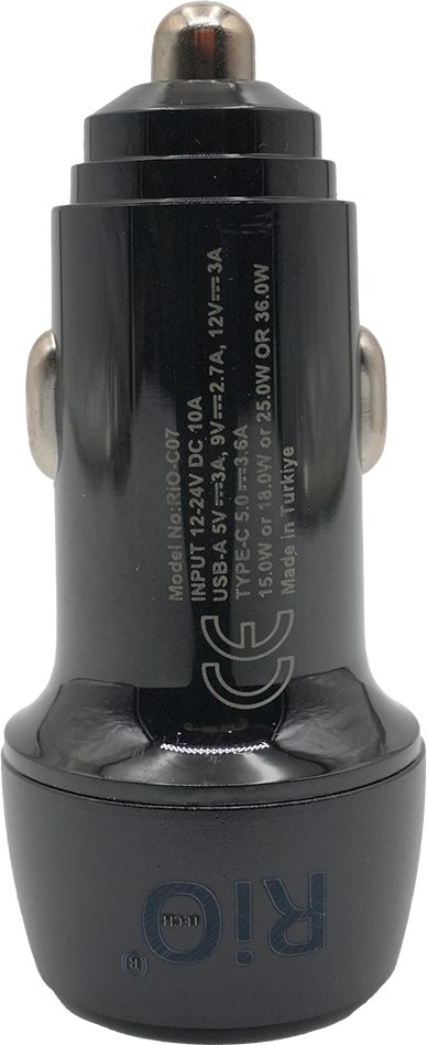Rio Tech RIO-C07 48W Hızlı Araç Şarj Cihazı PD 3.0 QC 3.0