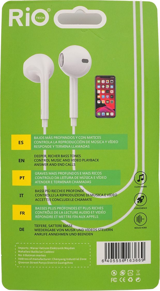 Rio Tech I6 3.5mm Kulak İçi Kulaklık - Beyaz