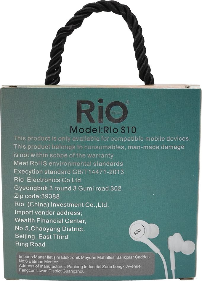 Rio Tech S10 Beyaz Kulak İçi Kulaklık