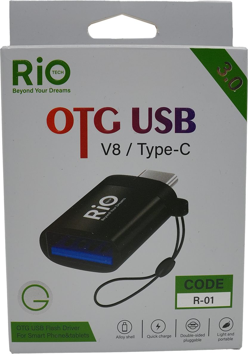 Rio Tech OTG USB 3.0 V8 / Type-C Adaptör - Hızlı ve Pratik Bağlantı