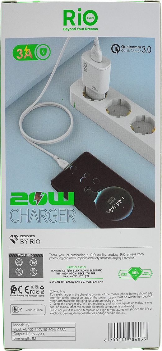Hızlı Şarj Adaptörü ve USB-C Kablosu