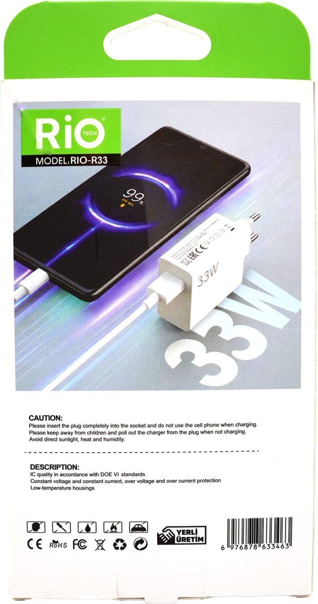 Hızlı şarj adaptörü USB / TYPE-C Kablo Seti