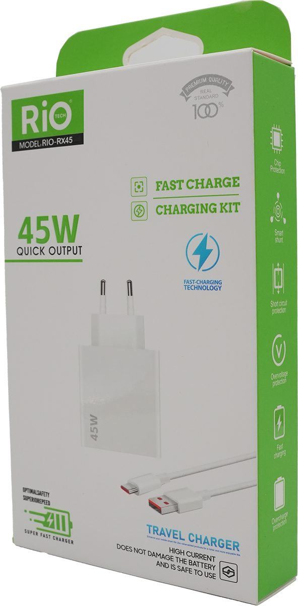 45W hızlı şarj adaptörü ve TYPE-C kablosu seti