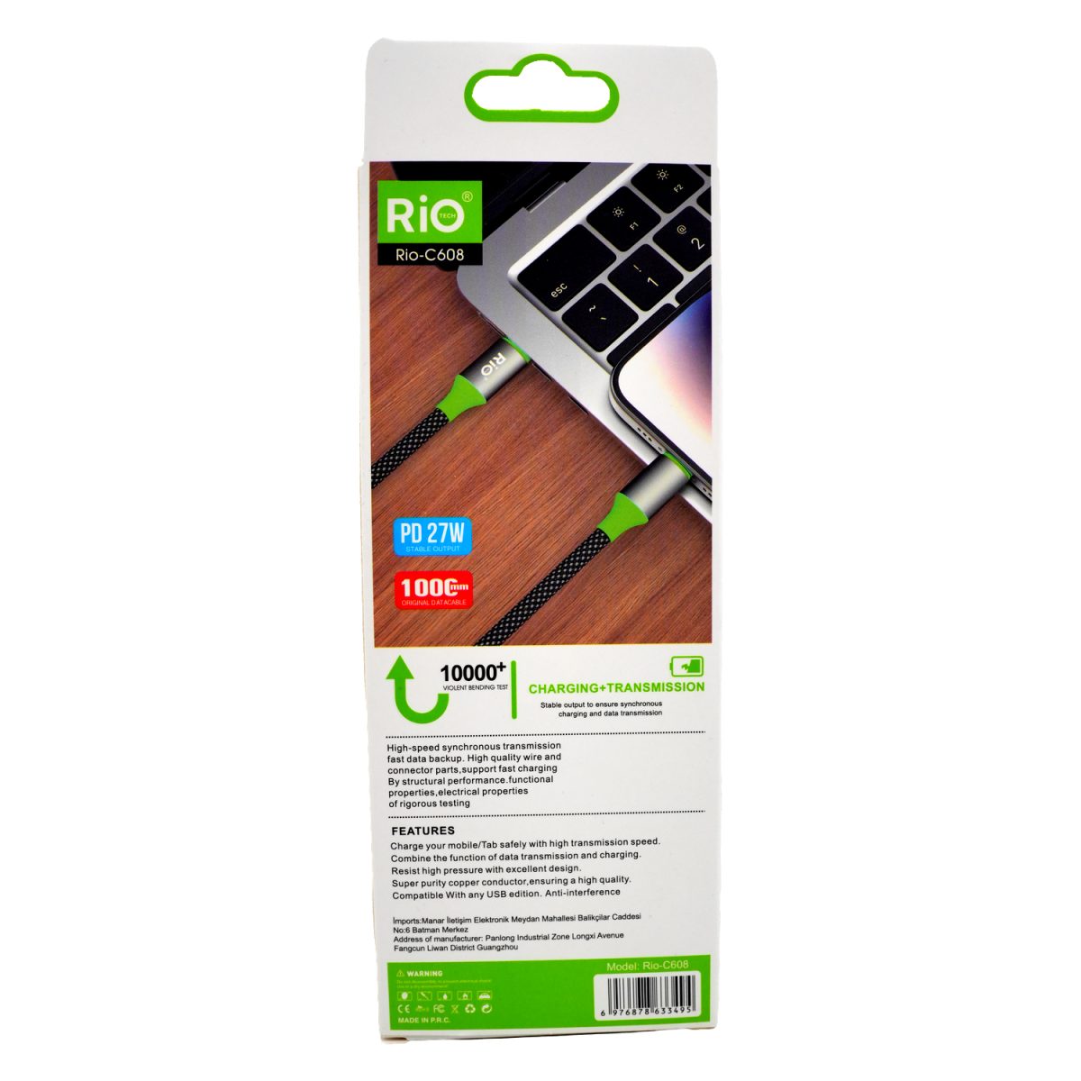 Type-C to Lightning Kablo 1m  27W Hızlı Şarj ve Veri Aktarımı
