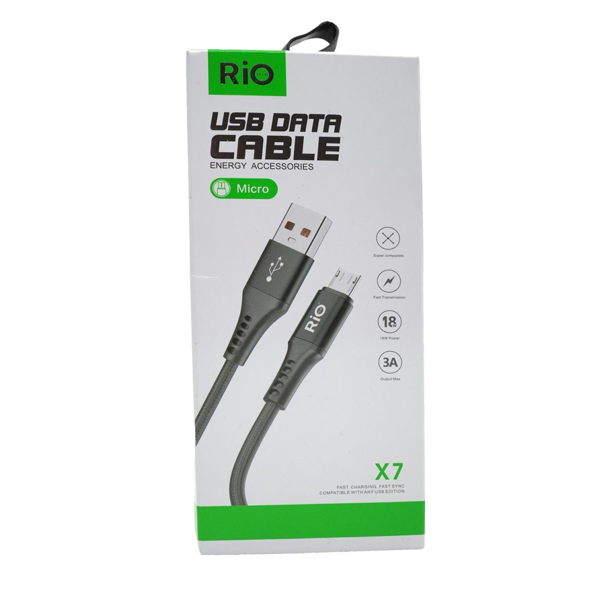 Rio X7 Mikro USB Data Kablosu 18W Hızlı Şarj ve Data Transfer