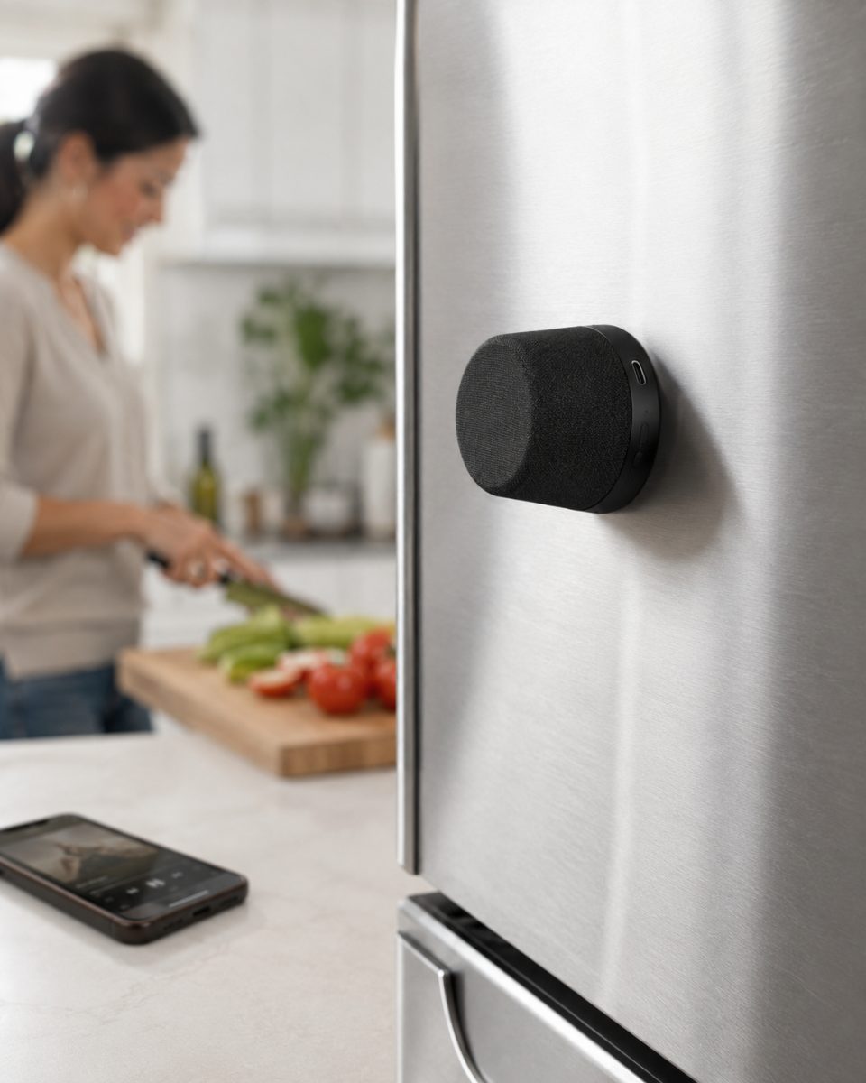 Taşınabilir Mini Bluetooth Hoparlör Mıknatıs Özellikli Yüksek Net Ses