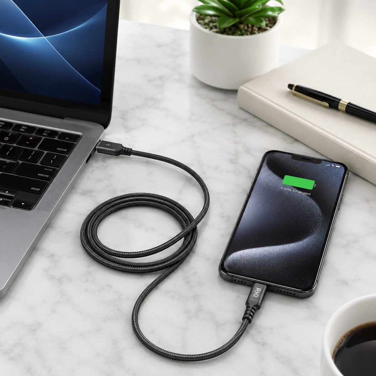 iPhone 11 uyumlu hızlı şarj ve data kablosu 2 metre nylon braid