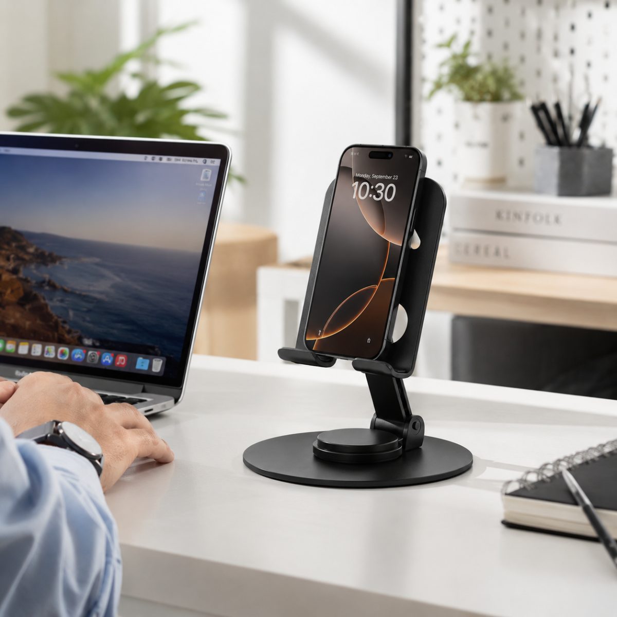 Çok Fonksiyonlu Telefon Standı  360° Dönen Kaymaz Havacılık Alaşımlı Tabanlı
