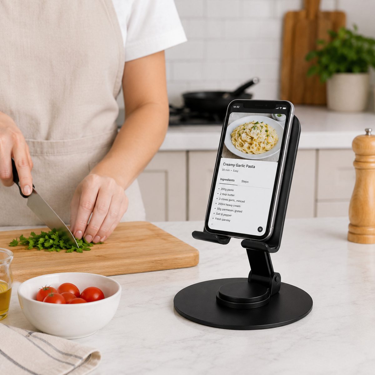 Çok Fonksiyonlu Telefon Standı  360° Dönen Kaymaz Havacılık Alaşımlı Tabanlı