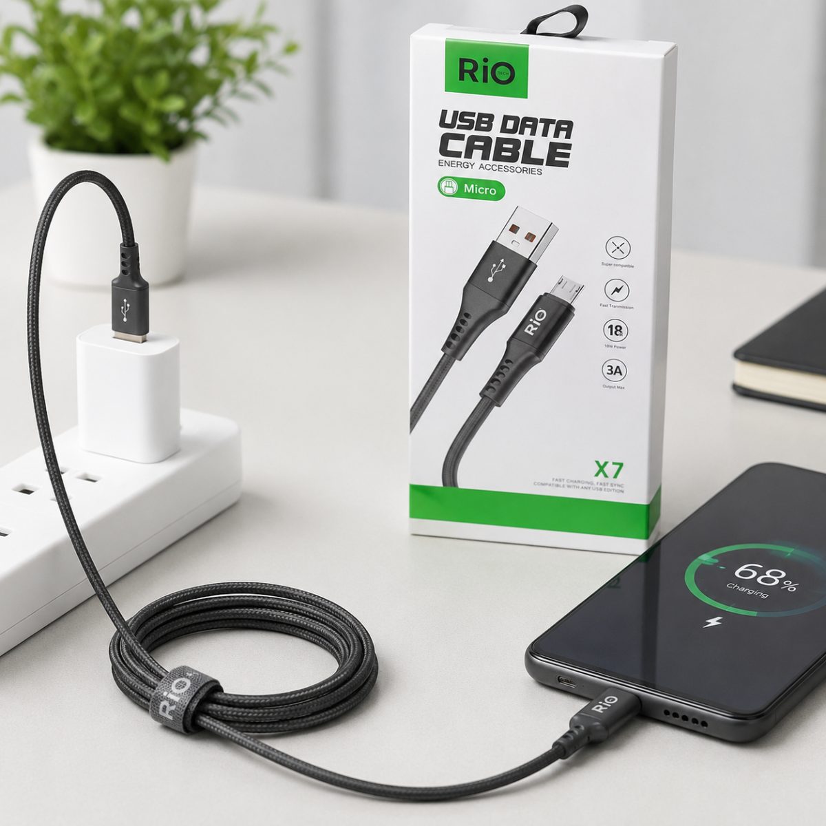 Mikro USB Data Kablosu 18W Güçlü Hızlı Şarj ve Data Transfer