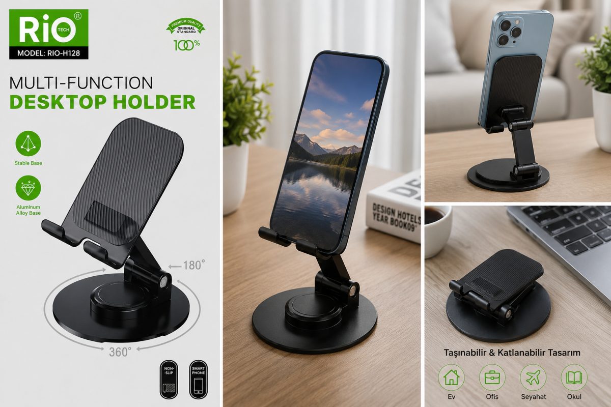 Masaüstü Telefon Tutucu Çok Fonksiyonlu 180° Ayarlanabilir Model