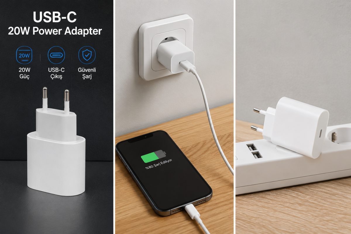 USB-C Power Adapter Hızlı Şarj Özellikli Şarj Aleti