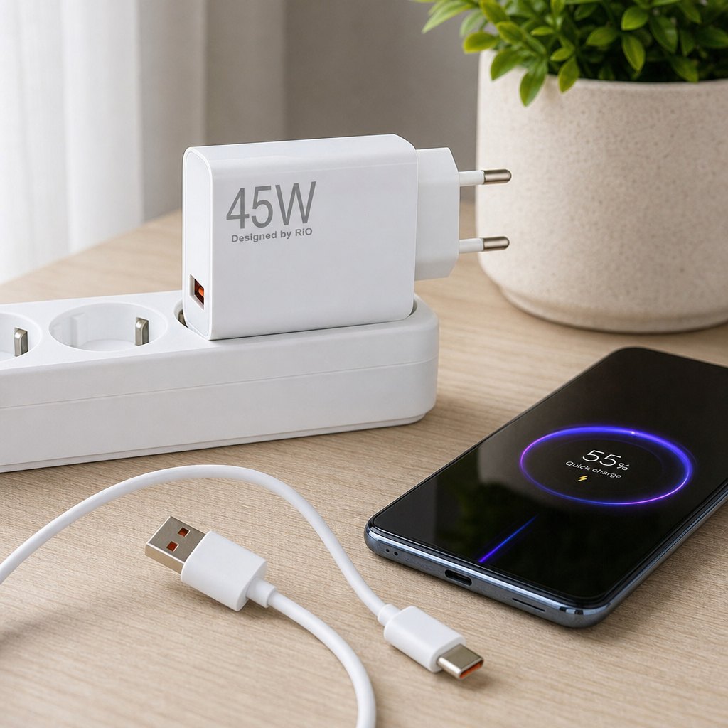 45W hızlı şarj adaptörü ve TYPE-C kablosu seti