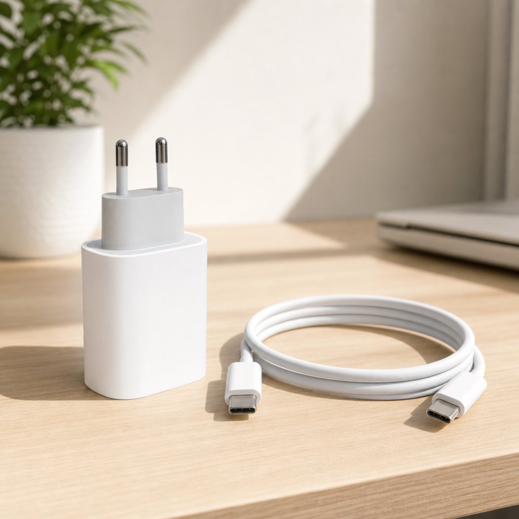 iPhone 15 Pro Max Type-C 25W Güç Adaptörü ile Type-C Şarj Kablosu Paketi