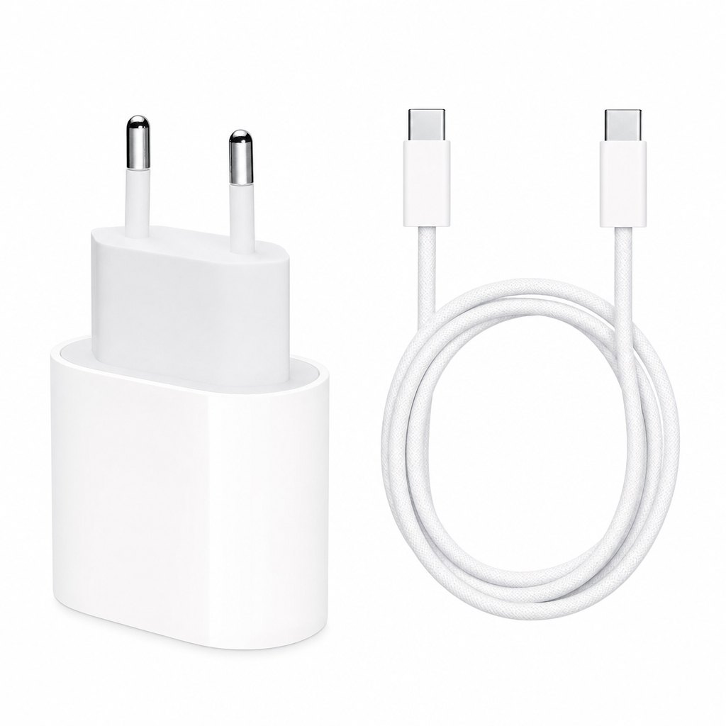 iPhone 15 Pro Max Type-C 25W Güç Adaptörü ile Type-C Şarj Kablosu Paketi