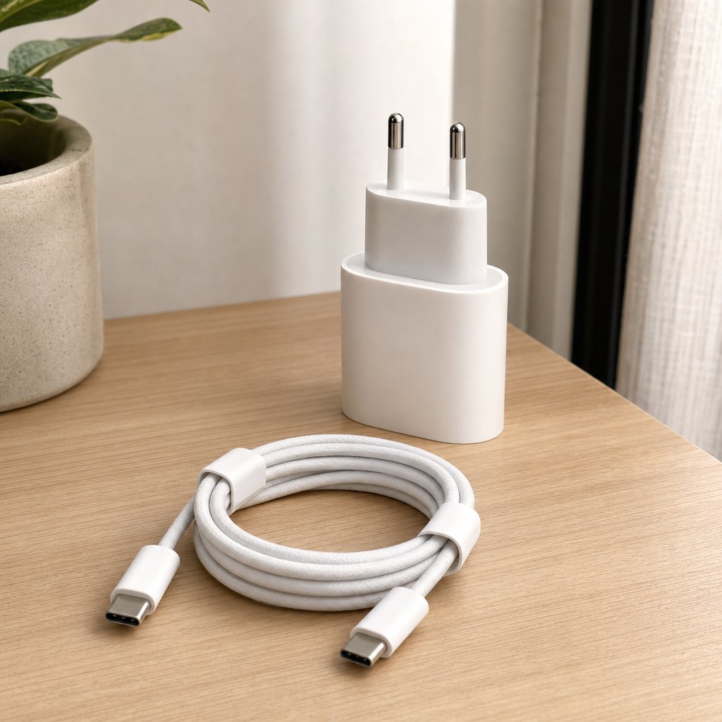 İphone 16 USB-C 35W Güç Adaptörü ve USB-C to C Kablo Seti Hızlı Şarj Destekli