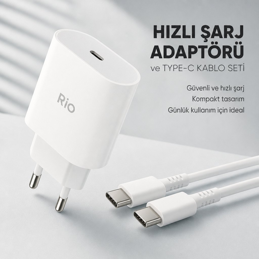 Hızlı Şarj Adaptörü ve TYPE-C KABLO SETİ