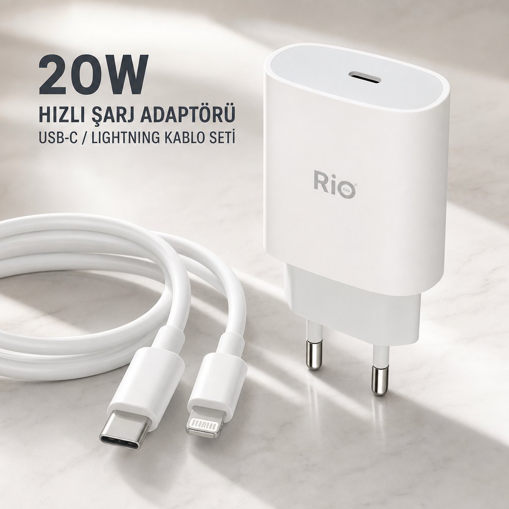 hızlı şarj adaptörü USB-C Lightning kablo seti