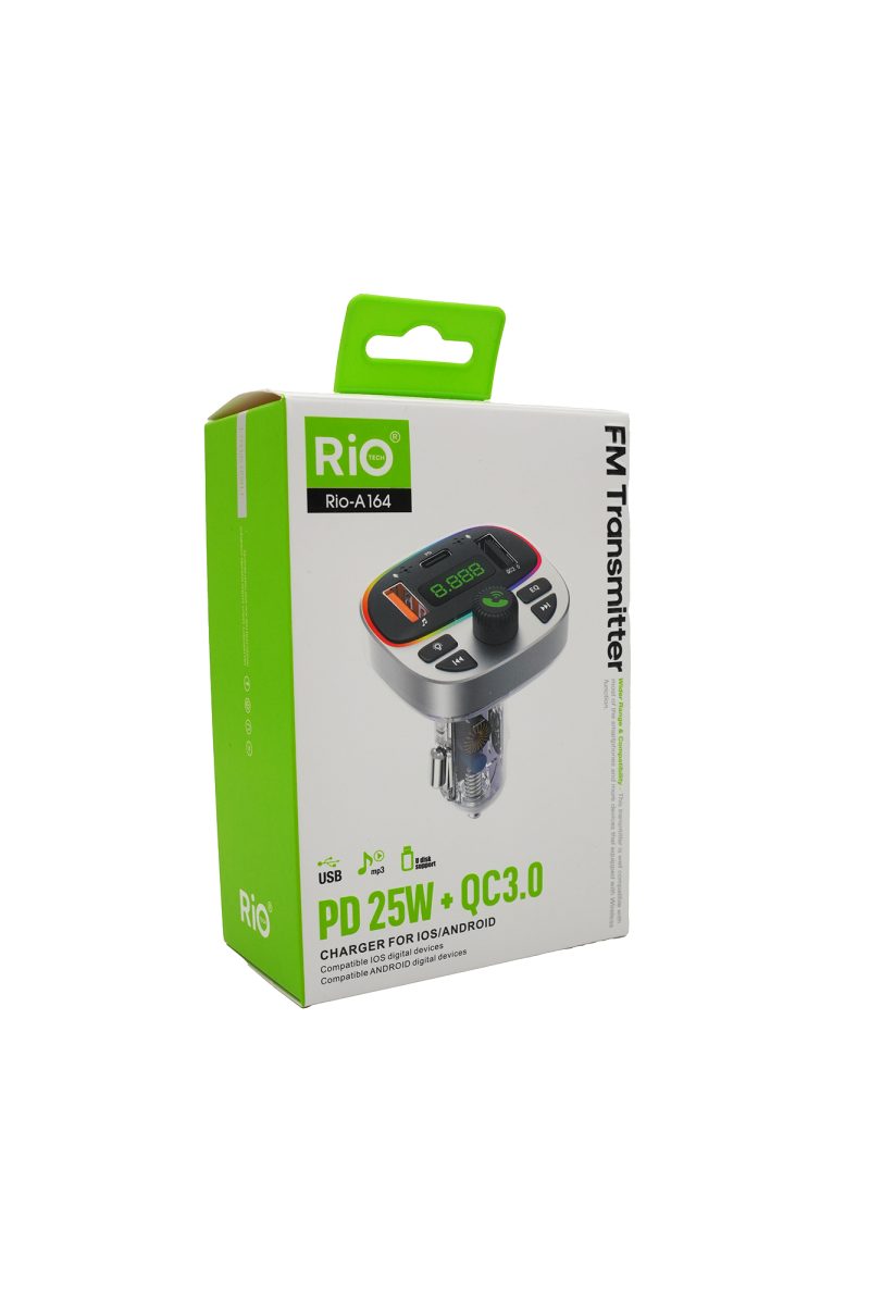 Rio Tech PD 25W QC3.0 FM Transmitter Çok Fonksiyonlu Araç Şarj Cihazı