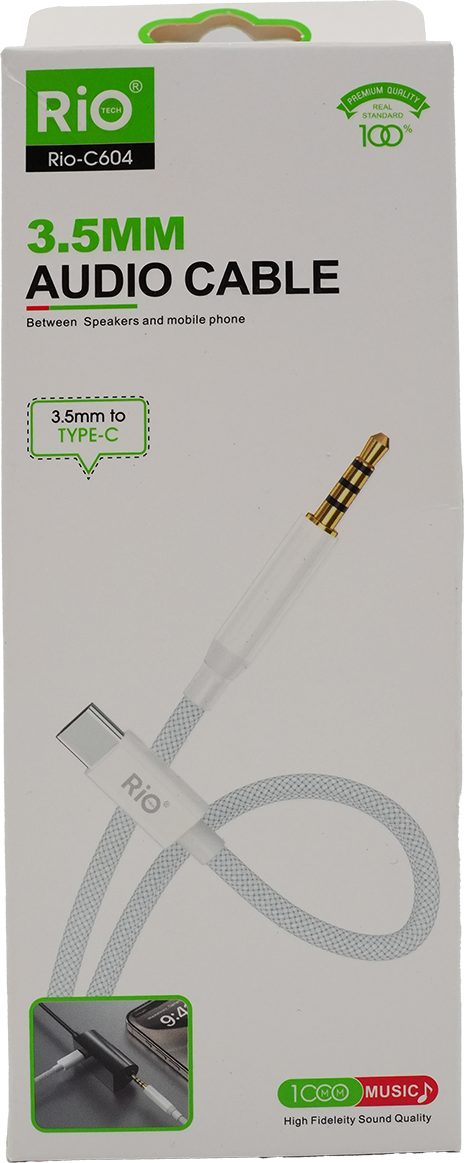 Rio Tech 3.5mm to Type-C Audio Kablo - Yüksek Ses Kalitesi