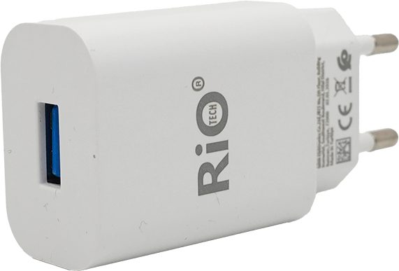 Riotech Tek USB Girişli Beyaz Şarj Adaptörü