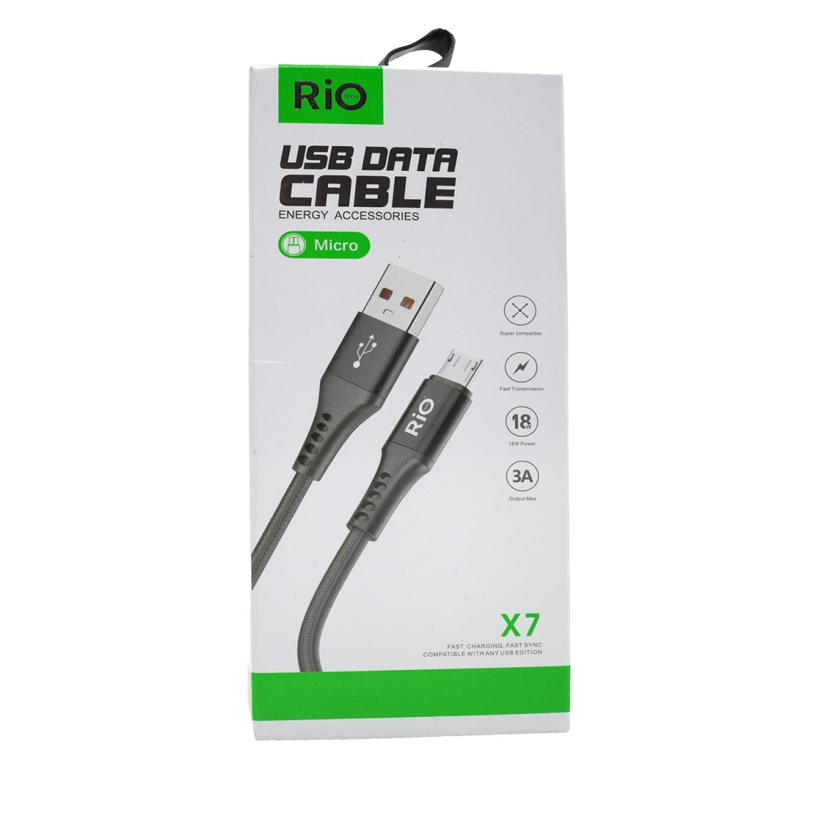 Rio X7 Mikro USB Data Kablosu 18W Hızlı Şarj ve Data Transfer